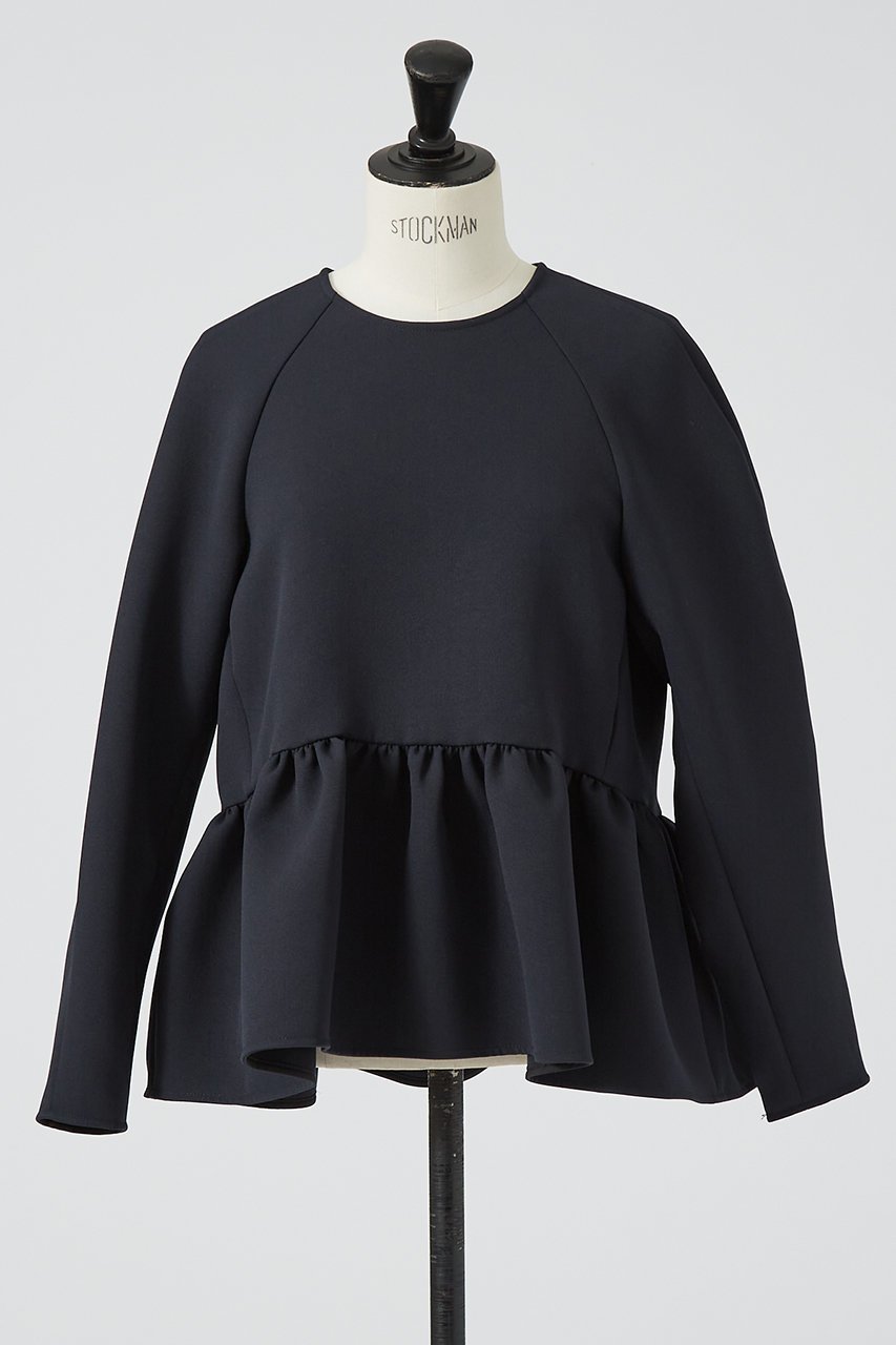 【デザイン ワークス/DESIGN WORKS】のペプラムブラウス インテリア・キッズ・メンズ・レディースファッション・服の通販 founy(ファニー) 　ファッション　Fashion　レディースファッション　Fashion for Women　トップス・カットソー　Cut & Sew Tops　シャツ・ブラウス・オフィスカジュアル　Elegant Blouses & Button-Ups　おすすめ　Recommended / Our Picks　ストレッチ　Stretch, Stretchy Fabric　スリーブ　Sleeve, Long Sleeve / Short Sleeve　セットアップ　Set-Up, Coordinated Outfit　セレモニー　Ceremony　バランス　Balance, Style Balance　ペプラム　Peplum, Flared Hem　ロング　Long, Long-Length　ネイビー|ID: prp329100004606361 ipo3291000000034955706