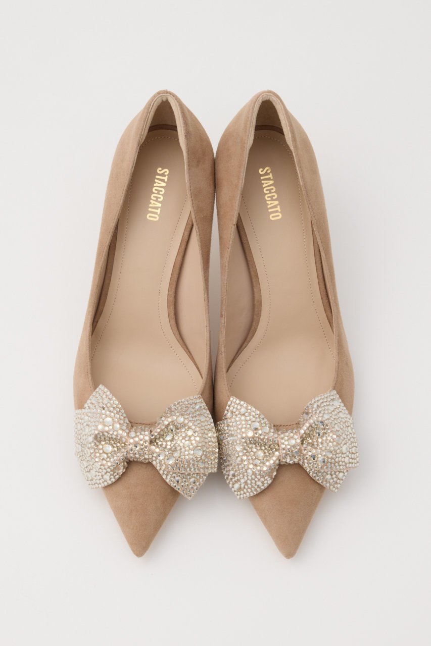 【スタッカート/STACCATO】のグリタリングリボンパンプス 人気、トレンドファッション・服の通販 founy(ファニー) 　ファッション　Fashion　レディースファッション　Fashion for Women　エレガント 上品　Elegant　スタイリッシュ　Stylish, Fashionable　ストーン　Stone, Gem-Like　リボン　Ribbon, Bow　other-3|ID: prp329100004606380 ipo3291000000034939796