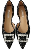 【スタッカート/STACCATO】のエフィサイドカットフラットパンプス 人気、トレンドファッション・服の通販 founy(ファニー) ファッション Fashion レディースファッション Fashion for Women エレガント 上品 Elegant サマー Summer, Summer Style ストーン Stone, Gem-Like ツイード Twill, Twill Weave 春 Spring thumbnail 柄ブラック|ID: prp329100004606381 ipo3291000000034939803