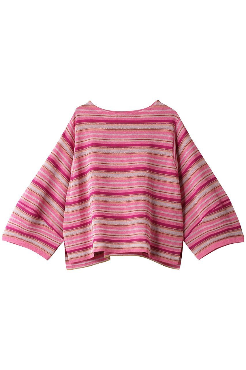 【ハウス オブ ロータス/HOUSE OF LOTUS】のドライコットンマルチボーダー インテリア・キッズ・メンズ・レディースファッション・服の通販 founy(ファニー) 　ファッション　Fashion　レディースファッション　Fashion for Women　トップス・カットソー　Cut & Sew Tops　シャツ・ブラウス・オフィスカジュアル　Elegant Blouses & Button-Ups　ロングTシャツ・Tシャツ　Longline T-Shirts & Tees　カットソー・ベーシックTシャツ　Cut-and-Sewn Tops / Stretch Tees & Basics　エスニック　Ethnic Style　シアー　Sheer, See-Through　スリーブ　Sleeve, Long Sleeve / Short Sleeve　フェミニン　Feminine, Girly　ボーダー　Border, Stripe　ロング　Long, Long-Length　夏　Summer　春　Spring　ピンク|ID: prp329100004606443 ipo3291000000032862800