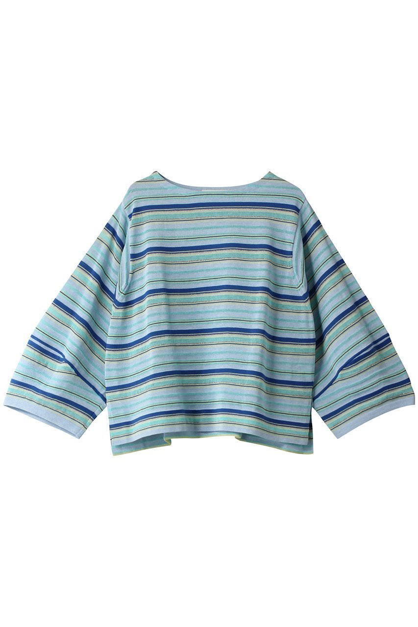 【ハウス オブ ロータス/HOUSE OF LOTUS】のドライコットンマルチボーダー インテリア・キッズ・メンズ・レディースファッション・服の通販 founy(ファニー) 　ファッション　Fashion　レディースファッション　Fashion for Women　トップス・カットソー　Cut & Sew Tops　シャツ・ブラウス・オフィスカジュアル　Elegant Blouses & Button-Ups　ロングTシャツ・Tシャツ　Longline T-Shirts & Tees　カットソー・ベーシックTシャツ　Cut-and-Sewn Tops / Stretch Tees & Basics　エスニック　Ethnic Style　シアー　Sheer, See-Through　スリーブ　Sleeve, Long Sleeve / Short Sleeve　フェミニン　Feminine, Girly　ボーダー　Border, Stripe　ロング　Long, Long-Length　夏　Summer　春　Spring　ブルー|ID: prp329100004606443 ipo3291000000032862807