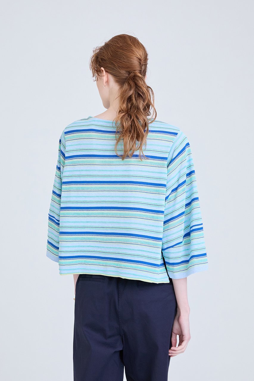 【ハウス オブ ロータス/HOUSE OF LOTUS】のドライコットンマルチボーダー 人気、トレンドファッション・服の通販 founy(ファニー) 　ファッション　Fashion　レディースファッション　Fashion for Women　トップス・カットソー　Cut & Sew Tops　シャツ・ブラウス・オフィスカジュアル　Elegant Blouses & Button-Ups　ロングTシャツ・Tシャツ　Longline T-Shirts & Tees　カットソー・ベーシックTシャツ　Cut-and-Sewn Tops / Stretch Tees & Basics　エスニック　Ethnic Style　シアー　Sheer, See-Through　スリーブ　Sleeve, Long Sleeve / Short Sleeve　フェミニン　Feminine, Girly　ボーダー　Border, Stripe　ロング　Long, Long-Length　夏　Summer　春　Spring　other-7|ID: prp329100004606443 ipo3291000000032862844