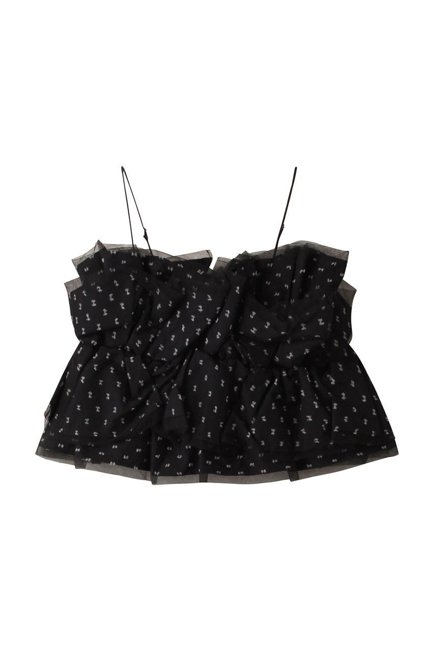 【プランク プロジェクト/PRANK PROJECT】のドットジャガードビスチェ / Dot Jacquard Bustier インテリア・キッズ・メンズ・レディースファッション・服の通販 founy(ファニー) 　ファッション　Fashion　レディースファッション　Fashion for Women　トップス・カットソー　Cut & Sew Tops　キャミソール&ノースリーブ　Camisoles & Sleeveless Tops　シャツ・ブラウス・オフィスカジュアル　Elegant Blouses & Button-Ups　ビスチェ　Bustiers & Corset Tops / Layered Bustier Style　インナー　Innerwear　オケージョン　Occasion Wear　カットジャガード　Cut Jacquard　チュール　Tulip, Tulip Motif　デニム　Denim, Jeans Material　ドット　Polka Dot, Dot Pattern　ノースリーブ　Sleeveless, No-Sleeve　BLK(ブラック)|ID: prp329100004606471 ipo3291000000032864374