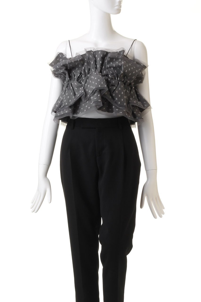 【プランク プロジェクト/PRANK PROJECT】のドットジャガードビスチェ / Dot Jacquard Bustier 人気、トレンドファッション・服の通販 founy(ファニー) 　ファッション　Fashion　レディースファッション　Fashion for Women　トップス・カットソー　Cut & Sew Tops　キャミソール&ノースリーブ　Camisoles & Sleeveless Tops　シャツ・ブラウス・オフィスカジュアル　Elegant Blouses & Button-Ups　ビスチェ　Bustiers & Corset Tops / Layered Bustier Style　インナー　Innerwear　オケージョン　Occasion Wear　カットジャガード　Cut Jacquard　チュール　Tulip, Tulip Motif　デニム　Denim, Jeans Material　ドット　Polka Dot, Dot Pattern　ノースリーブ　Sleeveless, No-Sleeve　other-2|ID: prp329100004606471 ipo3291000000034422210