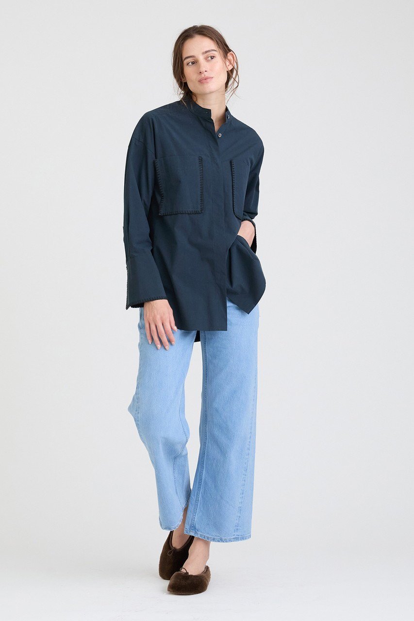 【ハウス オブ ロータス/HOUSE OF LOTUS】のブロードブランケットステッチシャツ 人気、トレンドファッション・服の通販 founy(ファニー) 　ファッション　Fashion　レディースファッション　Fashion for Women　トップス・カットソー　Cut & Sew Tops　シャツ・ブラウス・オフィスカジュアル　Elegant Blouses & Button-Ups　カフス　Cuff Design　スリーブ　Sleeve, Long Sleeve / Short Sleeve　ブランケット　Blanket, Throw Blanket　ブロード　Broadcloth, Fine Cotton　ポケット　Pocket, Pocket Detail　ロング　Long, Long-Length　other-6|ID: prp329100004606475 ipo3291000000032864442