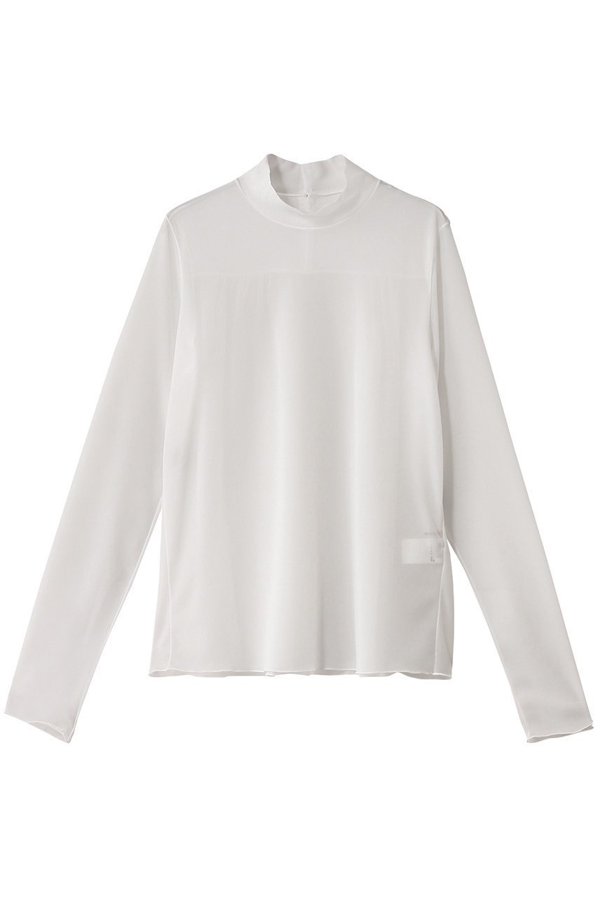 【デザイン ワークス/DESIGN WORKS】のオーガンジートリコットブラウス インテリア・キッズ・メンズ・レディースファッション・服の通販 founy(ファニー) 　ファッション　Fashion　レディースファッション　Fashion for Women　トップス・カットソー　Cut & Sew Tops　シャツ・ブラウス・オフィスカジュアル　Elegant Blouses & Button-Ups　シアー　Sheer, See-Through　シンプル　Simple, Minimal　スリーブ　Sleeve, Long Sleeve / Short Sleeve　トレンド　Trend, Trending Now　ベーシック　Basic, Essential　ロング　Long, Long-Length　ホワイト|ID: prp329100004606590 ipo3291000000034955797