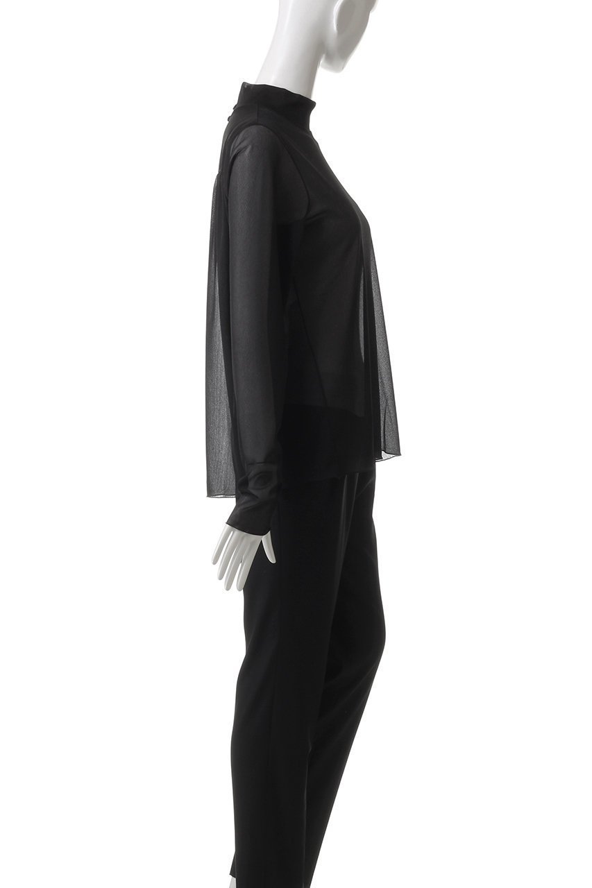 【デザイン ワークス/DESIGN WORKS】のオーガンジートリコットブラウス 人気、トレンドファッション・服の通販 founy(ファニー) 　ファッション　Fashion　レディースファッション　Fashion for Women　トップス・カットソー　Cut & Sew Tops　シャツ・ブラウス・オフィスカジュアル　Elegant Blouses & Button-Ups　シアー　Sheer, See-Through　シンプル　Simple, Minimal　スリーブ　Sleeve, Long Sleeve / Short Sleeve　トレンド　Trend, Trending Now　ベーシック　Basic, Essential　ロング　Long, Long-Length　other-3|ID: prp329100004606590 ipo3291000000034955802