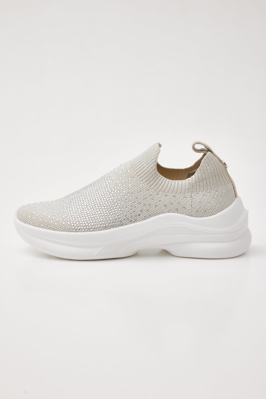 【スタッカート/STACCATO】のグリッターカッターボリュームライトスリッポン インテリア・キッズ・メンズ・レディースファッション・服の通販 founy(ファニー) 　ファッション　Fashion　レディースファッション　Fashion for Women　インソール　Shoe Insole　クッション　Cushion, Throw Pillow　シューズ　Shoes, Footwear　ストーン　Stone, Gem-Like　フラット　Flat, Flat Shoes　エレガント 上品　Elegant　グレー|ID: prp329100004606645 ipo3291000000034940418