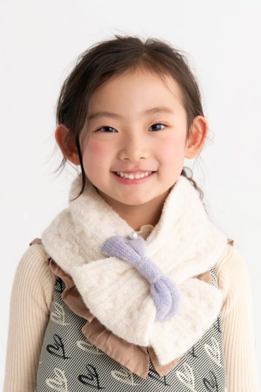 【ポプキンズ/POMPKINS / KIDS】の【KIDS】パール付きリボンマフラー 人気、トレンドファッション・服の通販 founy(ファニー) 　ファッション　Fashion　キッズファッション　Fashion for Kids　パール　Pearl, Pearl Accent　マフラー　Scarf, Muffler　リボン　Ribbon, Bow　エレガント 上品　Elegant　冬　Winter / This Winter　other-7|ID: prp329100004606658 ipo3291000000032874369