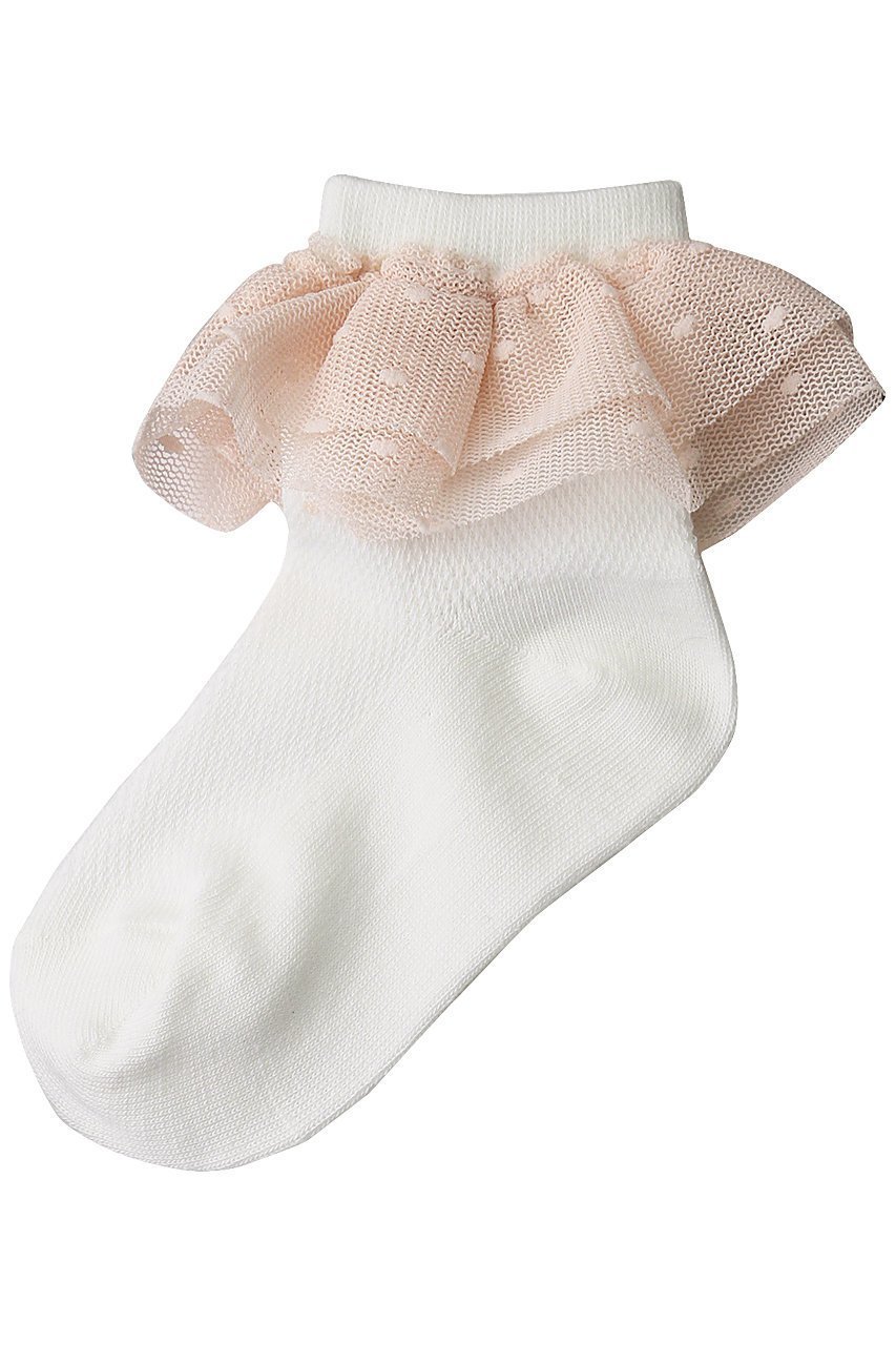 【ポプキンズ/POMPKINS / KIDS】の【KIDS】ドットチュールソックス ピンク L(20-22㎝) インテリア・キッズ・メンズ・レディースファッション・服の通販 founy(ファニー) 　ファッション　Fashion　キッズファッション　Fashion for Kids　おすすめ　Recommended / Our Picks　ガーリー　Girly, Feminine Style　ソックス　Socks, Hosiery　チュール　Tulip, Tulip Motif　ドレス　Dress, One-Piece　フィット　Fit, Slim Fit　定番　Standard, Basic Item　ピンク|ID: prp329100004606682 ipo3291000000036191113