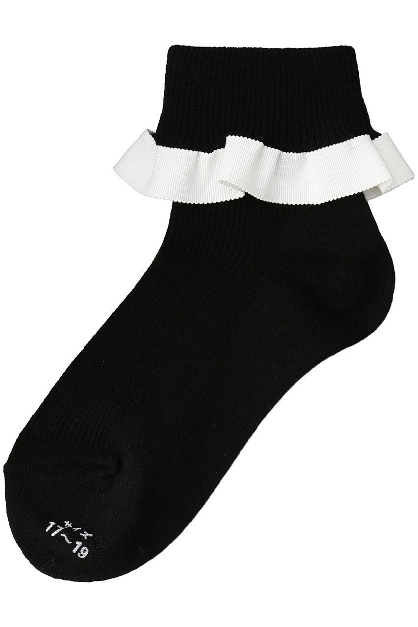 【ポプキンズ/POMPKINS / KIDS】の【KIDS】グログランフリルソックス インテリア・キッズ・メンズ・レディースファッション・服の通販 founy(ファニー) 　ファッション　Fashion　キッズファッション　Fashion for Kids　おすすめ　Recommended / Our Picks　ギフト プレゼント　Gift / Present　ソックス　Socks, Hosiery　フェミニン　Feminine, Girly　フリル　Frill, Ruffle　ベーシック　Basic, Essential　定番　Standard, Basic Item　ブラック|ID: prp329100004606691 ipo3291000000032876314