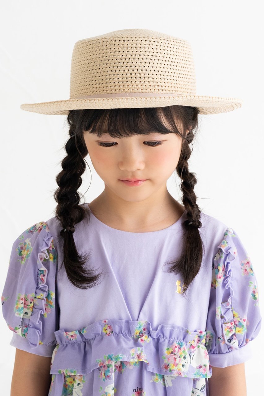 【ポプキンズ/POMPKINS / KIDS】の【KIDS】平天リボンハット 人気、トレンドファッション・服の通販 founy(ファニー) 　ファッション　Fashion　キッズファッション　Fashion for Kids　ブレード　Braid, Decorative Trim　メッシュ　Mesh, Net Fabric　リボン　Ribbon, Bow　帽子　Hat, Headwear　other-7|ID: prp329100004606692 ipo3291000000032876378