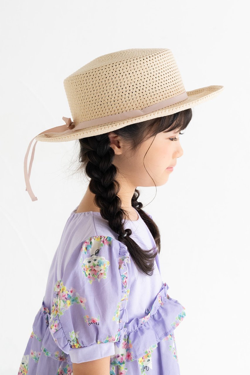 【ポプキンズ/POMPKINS / KIDS】の【KIDS】平天リボンハット ピンク L 人気、トレンドファッション・服の通販 founy(ファニー) 　ファッション　Fashion　キッズファッション　Fashion for Kids　ブレード　Braid, Decorative Trim　メッシュ　Mesh, Net Fabric　リボン　Ribbon, Bow　帽子　Hat, Headwear　other-8|ID: prp329100004606692 ipo3291000000036246506