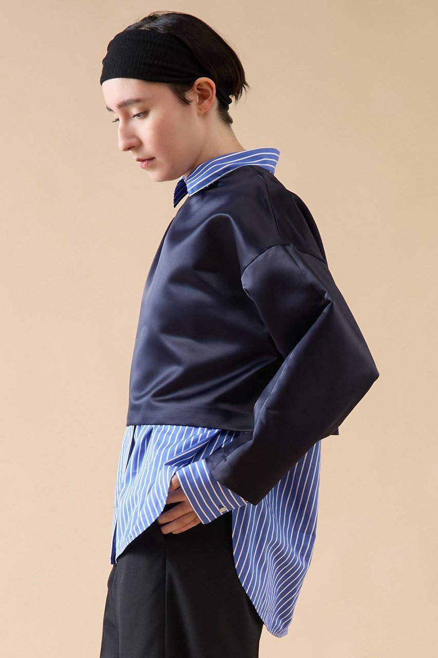 【マルティニーク/martinique】の2wayショートプルオーバー 人気、トレンドファッション・服の通販 founy(ファニー) 　ファッション　Fashion　レディースファッション　Fashion for Women　トップス・カットソー　Cut & Sew Tops　シャツ・ブラウス・オフィスカジュアル　Elegant Blouses & Button-Ups　カジュアルプルオーバー・ニットトップス　Pullovers & Knit Tops / Casual Pullovers　おすすめ　Recommended / Our Picks　インナー　Innerwear　サテン　Satin, Glossy Fabric　ショート　Short, Short Length　スリーブ　Sleeve, Long Sleeve / Short Sleeve　フォルム　Silhouette, Form　フロント　Front, Front Design　ブルゾン　Blouson, Bomber Jacket　ロング　Long, Long-Length　ワイド　Wide, Wide Fit　エレガント 上品　Elegant　羽織　Haori, Light Jacket　other-2|ID: prp329100004606700 ipo3291000000032876541