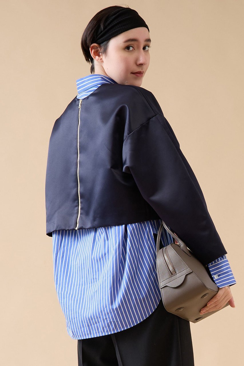 【マルティニーク/martinique】の2wayショートプルオーバー 人気、トレンドファッション・服の通販 founy(ファニー) 　ファッション　Fashion　レディースファッション　Fashion for Women　トップス・カットソー　Cut & Sew Tops　シャツ・ブラウス・オフィスカジュアル　Elegant Blouses & Button-Ups　カジュアルプルオーバー・ニットトップス　Pullovers & Knit Tops / Casual Pullovers　おすすめ　Recommended / Our Picks　インナー　Innerwear　サテン　Satin, Glossy Fabric　ショート　Short, Short Length　スリーブ　Sleeve, Long Sleeve / Short Sleeve　フォルム　Silhouette, Form　フロント　Front, Front Design　ブルゾン　Blouson, Bomber Jacket　ロング　Long, Long-Length　ワイド　Wide, Wide Fit　エレガント 上品　Elegant　羽織　Haori, Light Jacket　other-3|ID: prp329100004606700 ipo3291000000032876545