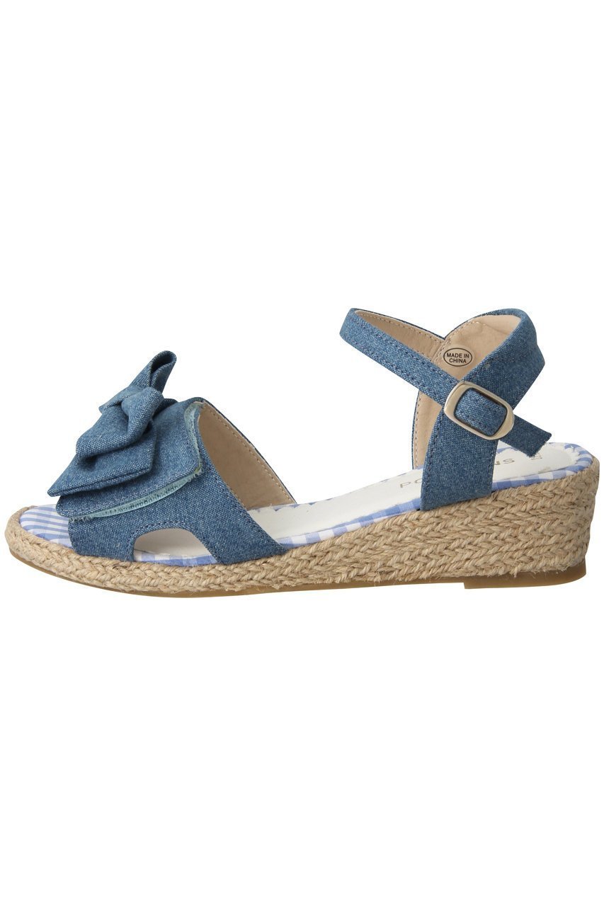 【ポプキンズ/POMPKINS / KIDS】の【KIDS】リボンサンダル 人気、トレンドファッション・服の通販 founy(ファニー) 　ファッション　Fashion　キッズファッション　Fashion for Kids　サンダル　Sandals, Summer Shoes　シューズ　Shoes, Footwear　スタイリッシュ　Stylish, Fashionable　ソックス　Socks, Hosiery　デニム　Denim, Jeans Material　バランス　Balance, Style Balance　フェミニン　Feminine, Girly　リボン　Ribbon, Bow　夏　Summer　other-2|ID: prp329100004606718 ipo3291000000032876955