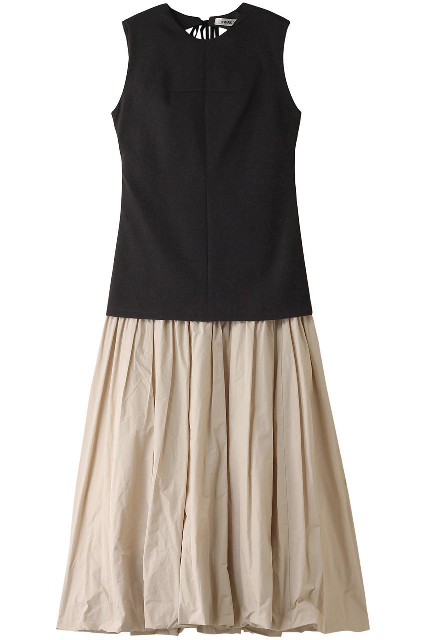 【プランク プロジェクト/PRANK PROJECT】のバックオープンレイヤードワンピース / Back Open Layered Dress インテリア・キッズ・メンズ・レディースファッション・服の通販 founy(ファニー) 　ファッション　Fashion　レディースファッション　Fashion for Women　ワンピース　Dresses　フォーマル・パーティードレス・結婚式用ドレス　Elegant & Casual Dresses　チュニック　Tunic Tops & Dresses　インナー　Innerwear　スーツ　Suit, Formalwear　タフタ　Taffeta, Structured Fabric　タートル　Turtleneck, Turtle Collar　チュニック　Tunic, Long Top　ドッキング　Docking, Mixed Material　ロング　Long, Long-Length　BLK(ブラック)|ID: prp329100004606720 ipo3291000000032877052