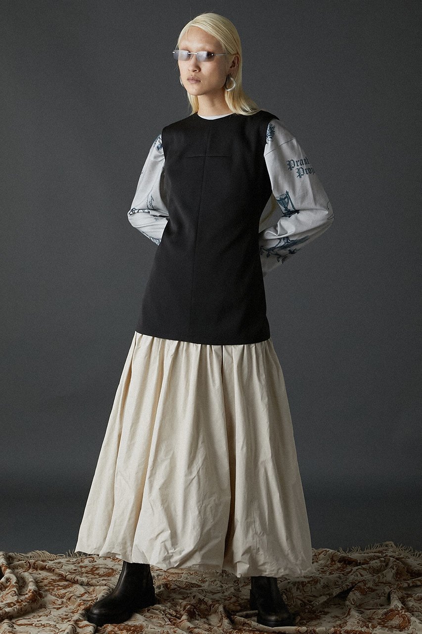 【プランク プロジェクト/PRANK PROJECT】のバックオープンレイヤードワンピース / Back Open Layered Dress 人気、トレンドファッション・服の通販 founy(ファニー) 　ファッション　Fashion　レディースファッション　Fashion for Women　ワンピース　Dresses　フォーマル・パーティードレス・結婚式用ドレス　Elegant & Casual Dresses　チュニック　Tunic Tops & Dresses　インナー　Innerwear　スーツ　Suit, Formalwear　タフタ　Taffeta, Structured Fabric　タートル　Turtleneck, Turtle Collar　チュニック　Tunic, Long Top　ドッキング　Docking, Mixed Material　ロング　Long, Long-Length　other-7|ID: prp329100004606720 ipo3291000000032877088