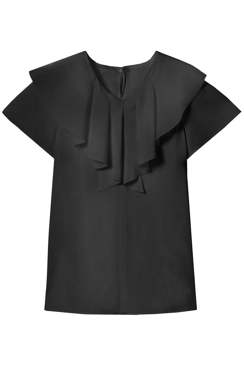 【アナイ/ANAYI】のシアーオーガンジーラッフル ブラウス インテリア・キッズ・メンズ・レディースファッション・服の通販 founy(ファニー) 　ファッション　Fashion　レディースファッション　Fashion for Women　トップス・カットソー　Cut & Sew Tops　シャツ・ブラウス・オフィスカジュアル　Elegant Blouses & Button-Ups　おすすめ　Recommended / Our Picks　オーガンジー　Organza Fabric　シアー　Sheer, See-Through　ショート　Short, Short Length　スリーブ　Sleeve, Long Sleeve / Short Sleeve　夏　Summer　定番　Standard, Basic Item　ブラック|ID: prp329100004606747 ipo3291000000035950218