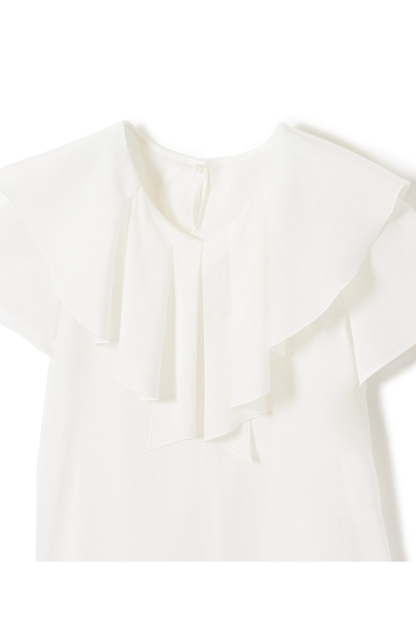 【アナイ/ANAYI】のシアーオーガンジーラッフル ブラウス 人気、トレンドファッション・服の通販 founy(ファニー) 　ファッション　Fashion　レディースファッション　Fashion for Women　トップス・カットソー　Cut & Sew Tops　シャツ・ブラウス・オフィスカジュアル　Elegant Blouses & Button-Ups　おすすめ　Recommended / Our Picks　オーガンジー　Organza Fabric　シアー　Sheer, See-Through　ショート　Short, Short Length　スリーブ　Sleeve, Long Sleeve / Short Sleeve　夏　Summer　定番　Standard, Basic Item　other-3|ID: prp329100004606747 ipo3291000000035950220