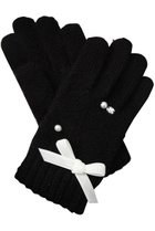 【ポプキンズ/POMPKINS / KIDS】の【KIDS】パールとリボンの手袋 ブラック M 人気、トレンドファッション・服の通販 founy(ファニー) ファッション Fashion キッズファッション Fashion for Kids おすすめ Recommended / Our Picks パール Pearl, Pearl Accent マフラー Scarf, Muffler モノトーン Monotone, Black and White リボン Ribbon, Bow エレガント 上品 Elegant 冬 Winter / This Winter 防寒 Cold Protection, Winter-Ready thumbnail ブラック|ID: prp329100004606754 ipo3291000000036246808