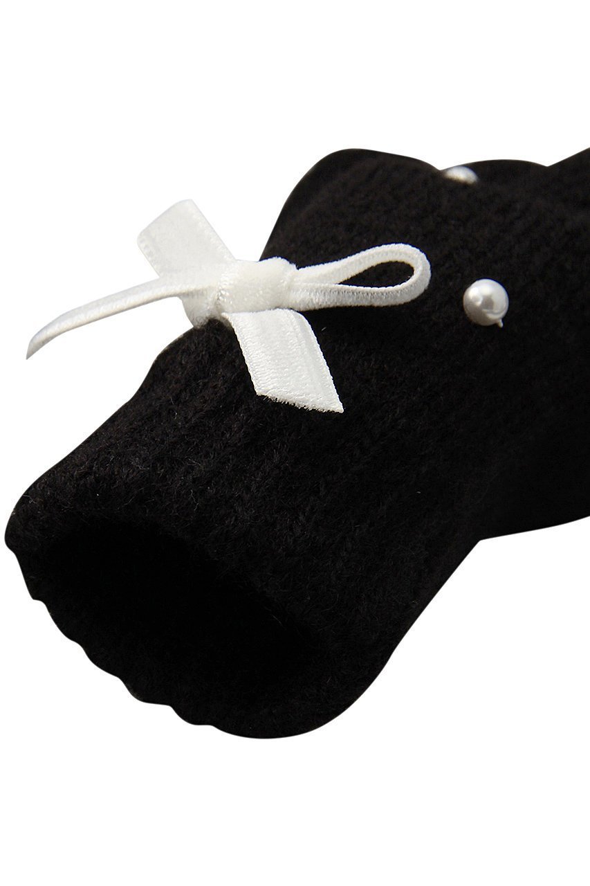 【ポプキンズ/POMPKINS / KIDS】の【KIDS】パールとリボンの手袋 ブラック M 人気、トレンドファッション・服の通販 founy(ファニー) 　ファッション　Fashion　キッズファッション　Fashion for Kids　おすすめ　Recommended / Our Picks　パール　Pearl, Pearl Accent　マフラー　Scarf, Muffler　モノトーン　Monotone, Black and White　リボン　Ribbon, Bow　エレガント 上品　Elegant　冬　Winter / This Winter　防寒　Cold Protection, Winter-Ready　other-3|ID: prp329100004606754 ipo3291000000036246810