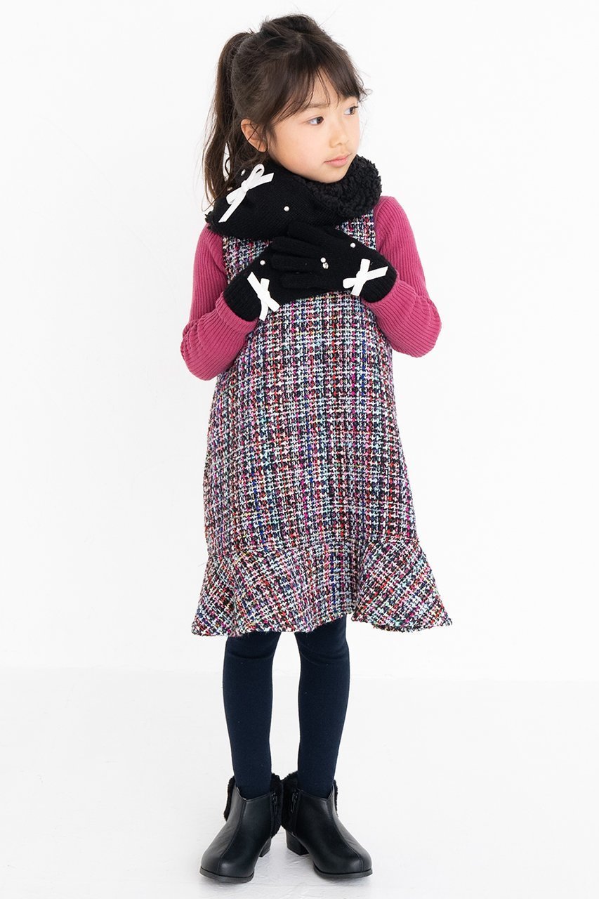 【ポプキンズ/POMPKINS / KIDS】の【KIDS】パールとリボンの手袋 ブラック M 人気、トレンドファッション・服の通販 founy(ファニー) 　ファッション　Fashion　キッズファッション　Fashion for Kids　おすすめ　Recommended / Our Picks　パール　Pearl, Pearl Accent　マフラー　Scarf, Muffler　モノトーン　Monotone, Black and White　リボン　Ribbon, Bow　エレガント 上品　Elegant　冬　Winter / This Winter　防寒　Cold Protection, Winter-Ready　other-4|ID: prp329100004606754 ipo3291000000036246811