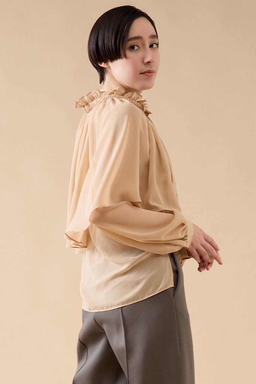 【マルティニーク/martinique】のケープブラウス(一部WEB限定カラー) 人気、トレンドファッション・服の通販 founy(ファニー) 　ファッション　Fashion　レディースファッション　Fashion for Women　トップス・カットソー　Cut & Sew Tops　シャツ・ブラウス・オフィスカジュアル　Elegant Blouses & Button-Ups　おすすめ　Recommended / Our Picks　シフォン　Chiffon, Lightweight Fabric　ジョーゼット　Georgette, Semi-Sheer Fabric　スリーブ　Sleeve, Long Sleeve / Short Sleeve　デニム　Denim, Jeans Material　トレンド　Trend, Trending Now　ロング　Long, Long-Length　other-3|ID: prp329100004606758 ipo3291000000032878105