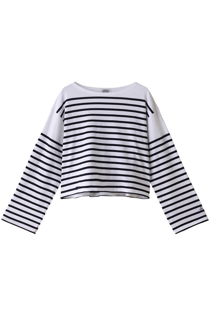 【マルティニーク/martinique】の【Armor-lux】短丈フルトンシャツ 人気、トレンドファッション・服の通販 founy(ファニー) 　ファッション　Fashion　レディースファッション　Fashion for Women　トップス・カットソー　Cut & Sew Tops　シャツ・ブラウス・オフィスカジュアル　Elegant Blouses & Button-Ups　クロップド　Cropped, Short Length　スリーブ　Sleeve, Long Sleeve / Short Sleeve　デコルテ　Décolleté, Neckline　トレンド　Trend, Trending Now　フランス　France, French　ボーダー　Border, Stripe　ロング　Long, Long-Length　ワーク　Workwear, Utility Style　無地　Plain, Solid Color　 other-1|ID: prp329100004606763 ipo3291000000032878178