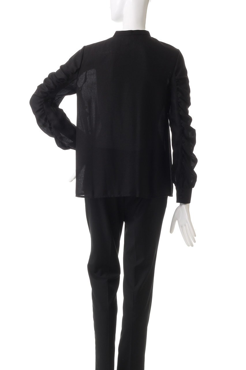 【アナイ/ANAYI】のビエラギャザースリーブブラウス 人気、トレンドファッション・服の通販 founy(ファニー) 　ファッション　Fashion　レディースファッション　Fashion for Women　トップス・カットソー　Cut & Sew Tops　シャツ・ブラウス・オフィスカジュアル　Elegant Blouses & Button-Ups　ギャザー　Gathered, Ruffled　シアー　Sheer, See-Through　シンプル　Simple, Minimal　スタンド　Stand Collar, Upright Stand　スリーブ　Sleeve, Long Sleeve / Short Sleeve　ロング　Long, Long-Length　エレガント 上品　Elegant　other-4|ID: prp329100004606787 ipo3291000000032878683