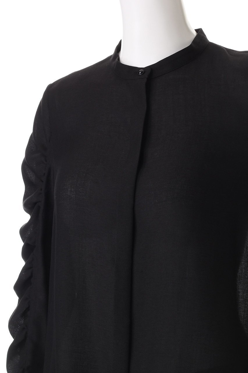 【アナイ/ANAYI】のビエラギャザースリーブブラウス 人気、トレンドファッション・服の通販 founy(ファニー) 　ファッション　Fashion　レディースファッション　Fashion for Women　トップス・カットソー　Cut & Sew Tops　シャツ・ブラウス・オフィスカジュアル　Elegant Blouses & Button-Ups　ギャザー　Gathered, Ruffled　シアー　Sheer, See-Through　シンプル　Simple, Minimal　スタンド　Stand Collar, Upright Stand　スリーブ　Sleeve, Long Sleeve / Short Sleeve　ロング　Long, Long-Length　エレガント 上品　Elegant　other-5|ID: prp329100004606787 ipo3291000000032878687