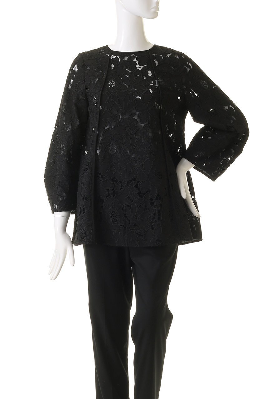 【アナイ/ANAYI】のフラワーシシュウフレアブラウス 人気、トレンドファッション・服の通販 founy(ファニー) 　ファッション　Fashion　レディースファッション　Fashion for Women　トップス・カットソー　Cut & Sew Tops　シャツ・ブラウス・オフィスカジュアル　Elegant Blouses & Button-Ups　おすすめ　Recommended / Our Picks　スリーブ　Sleeve, Long Sleeve / Short Sleeve　フラワー　Flower, Floral　フレア　Flare, Flared　レース　Lace, Lace Fabric　ロング　Long, Long-Length　エレガント 上品　Elegant　other-2|ID: prp329100004606790 ipo3291000000032878702
