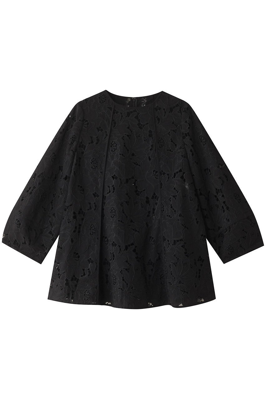 【アナイ/ANAYI】のフラワーシシュウフレアブラウス インテリア・キッズ・メンズ・レディースファッション・服の通販 founy(ファニー) 　ファッション　Fashion　レディースファッション　Fashion for Women　トップス・カットソー　Cut & Sew Tops　シャツ・ブラウス・オフィスカジュアル　Elegant Blouses & Button-Ups　おすすめ　Recommended / Our Picks　スリーブ　Sleeve, Long Sleeve / Short Sleeve　フラワー　Flower, Floral　フレア　Flare, Flared　レース　Lace, Lace Fabric　ロング　Long, Long-Length　エレガント 上品　Elegant　再入荷　Restock / Back in Stock　ブラック|ID: prp329100004606790 ipo3291000000035052903