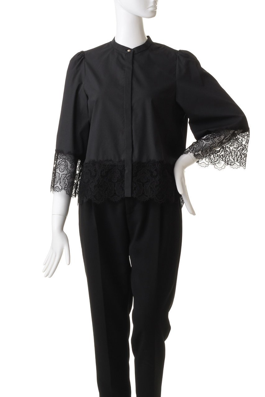 【アナイ/ANAYI】のコットンツイルレースミックスブラウス 人気、トレンドファッション・服の通販 founy(ファニー) 　ファッション　Fashion　レディースファッション　Fashion for Women　トップス・カットソー　Cut & Sew Tops　シャツ・ブラウス・オフィスカジュアル　Elegant Blouses & Button-Ups　スリーブ　Sleeve, Long Sleeve / Short Sleeve　パーティ　Party, Party Style　フェミニン　Feminine, Girly　レース　Lace, Lace Fabric　ロング　Long, Long-Length　other-2|ID: prp329100004606792 ipo3291000000032878734