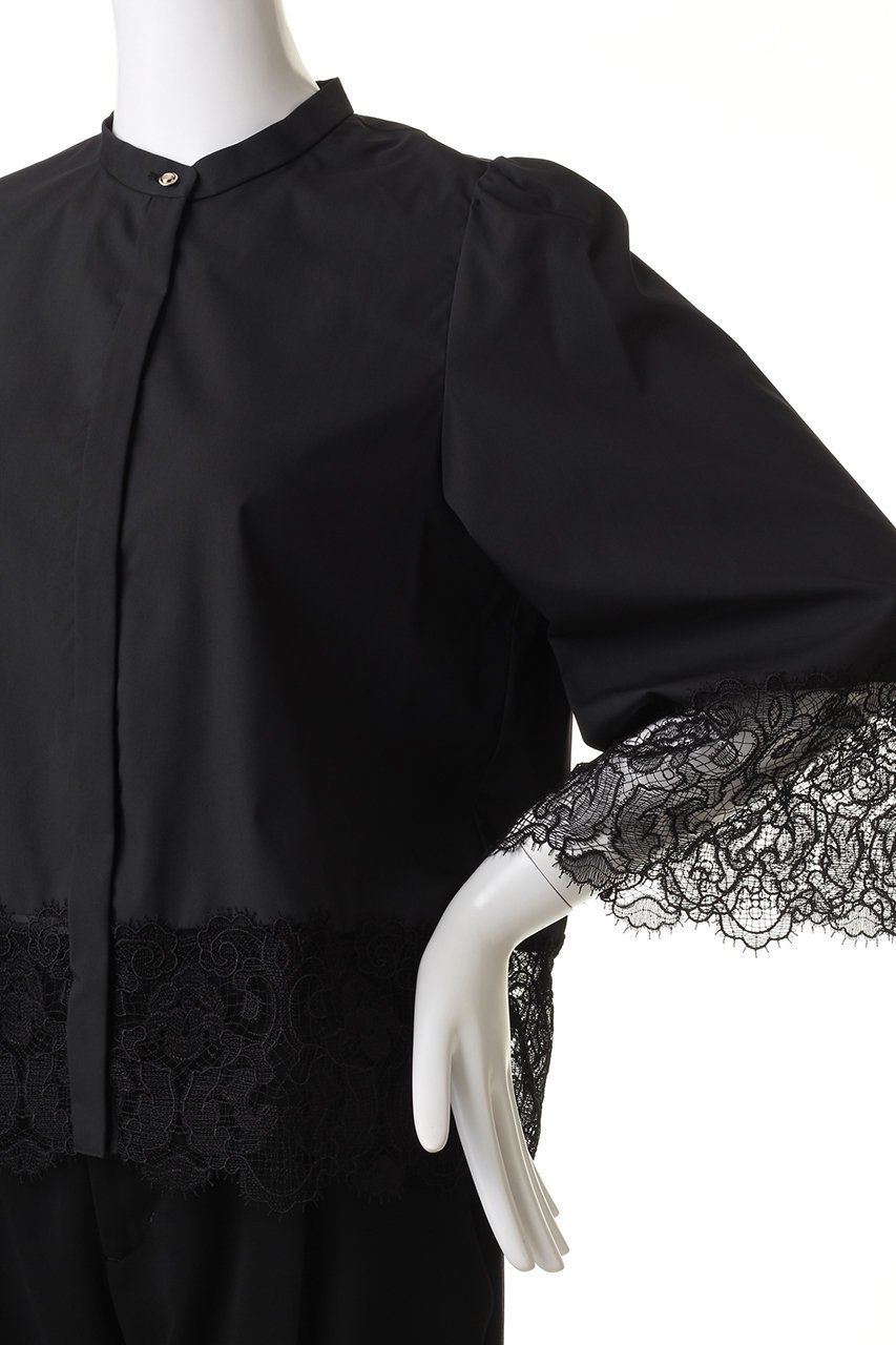 【アナイ/ANAYI】のコットンツイルレースミックスブラウス 人気、トレンドファッション・服の通販 founy(ファニー) 　ファッション　Fashion　レディースファッション　Fashion for Women　トップス・カットソー　Cut & Sew Tops　シャツ・ブラウス・オフィスカジュアル　Elegant Blouses & Button-Ups　スリーブ　Sleeve, Long Sleeve / Short Sleeve　パーティ　Party, Party Style　フェミニン　Feminine, Girly　レース　Lace, Lace Fabric　ロング　Long, Long-Length　再入荷　Restock / Back in Stock　other-5|ID: prp329100004606792 ipo3291000000035054970