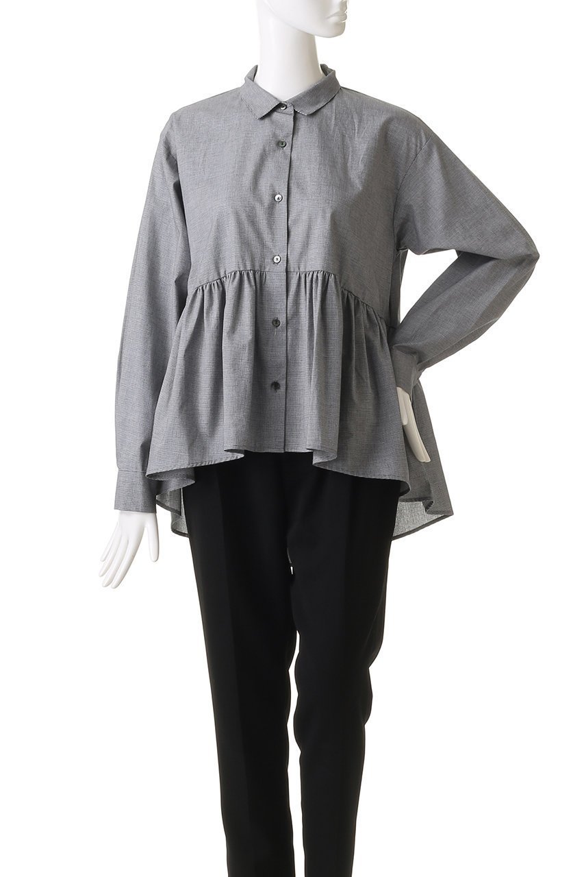 【ミズイロ インド/mizuiro ind】のwaist gather shirt シャツ 人気、トレンドファッション・服の通販 founy(ファニー) 　ファッション　Fashion　レディースファッション　Fashion for Women　トップス・カットソー　Cut & Sew Tops　シャツ・ブラウス・オフィスカジュアル　Elegant Blouses & Button-Ups　ギャザー　Gathered, Ruffled　スリーブ　Sleeve, Long Sleeve / Short Sleeve　バランス　Balance, Style Balance　フェミニン　Feminine, Girly　フレア　Flare, Flared　フロント　Front, Front Design　ロング　Long, Long-Length　長袖　Long Sleeve, Full Sleeve　other-2|ID: prp329100004606805 ipo3291000000032879052