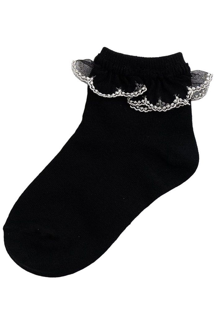 【ポプキンズ/POMPKINS / KIDS】の【KIDS】チュールレースソックス ブラック L(20-22cm) インテリア・キッズ・メンズ・レディースファッション・服の通販 founy(ファニー) https://founy.com/ ファッション Fashion キッズファッション Fashion for Kids シューズ Shoes, Footwear シルバー Silver, Metallic Silver ソックス Socks, Hosiery チュール Tulip, Tulip Motif レース Lace, Lace Fabric |ID: prp329100004606806 ipo3291000000036191017