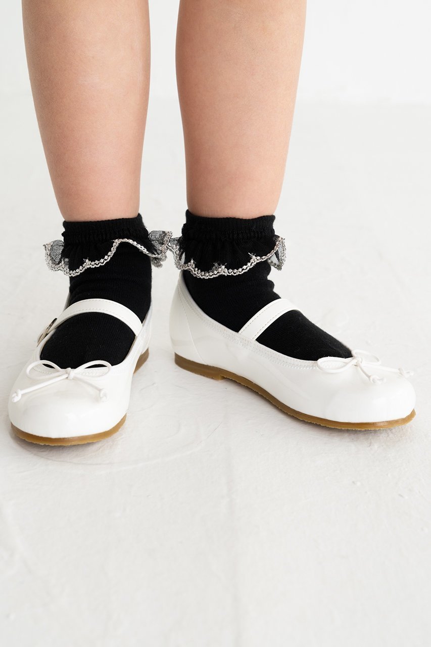 【ポプキンズ/POMPKINS / KIDS】の【KIDS】チュールレースソックス ブラック L(20-22cm) 人気、トレンドファッション・服の通販 founy(ファニー) 　ファッション　Fashion　キッズファッション　Fashion for Kids　シューズ　Shoes, Footwear　シルバー　Silver, Metallic Silver　ソックス　Socks, Hosiery　チュール　Tulip, Tulip Motif　レース　Lace, Lace Fabric　other-7|ID: prp329100004606806 ipo3291000000036191024