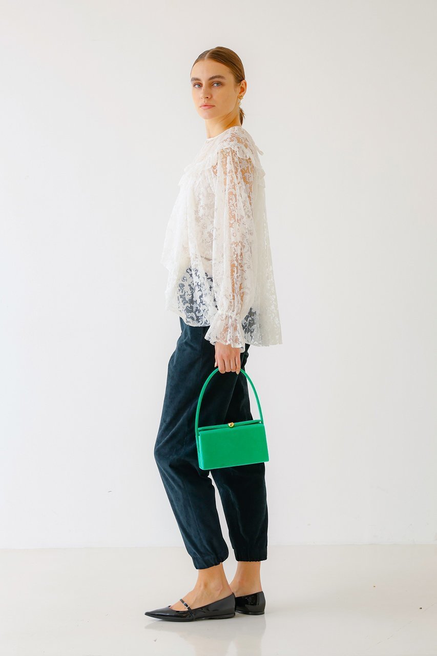 【デザイン ワークス/DESIGN WORKS】のBEAUVET フロッキーチュールレースブラウス 人気、トレンドファッション・服の通販 founy(ファニー) 　ファッション　Fashion　レディースファッション　Fashion for Women　トップス・カットソー　Cut & Sew Tops　シャツ・ブラウス・オフィスカジュアル　Elegant Blouses & Button-Ups　インナー　Innerwear　キャミソール　Camisole, Spaghetti Strap Top　スリーブ　Sleeve, Long Sleeve / Short Sleeve　デニム　Denim, Jeans Material　フェミニン　Feminine, Girly　フリル　Frill, Ruffle　ヨーク　Yoke, Yoke Design　ロング　Long, Long-Length　春　Spring　other-7|ID: prp329100004606880 ipo3291000000032880641