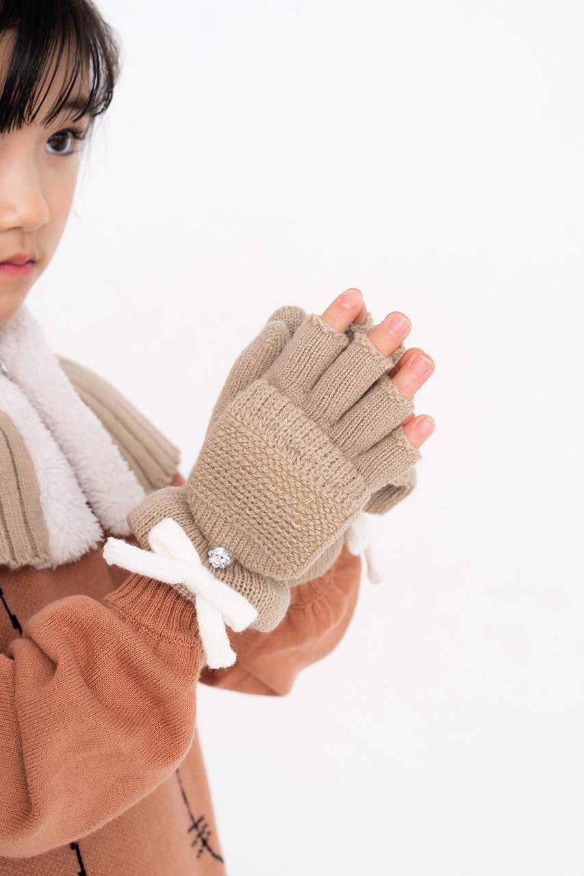 【ポプキンズ/POMPKINS / KIDS】の【KIDS】ガーター編みフード付き手袋 人気、トレンドファッション・服の通販 founy(ファニー) 　ファッション　Fashion　キッズファッション　Fashion for Kids　おすすめ　Recommended / Our Picks　なめらか　Smooth, Silky Texture　アクリル　Acrylic Material　リボン　Ribbon, Bow　other-6|ID: prp329100004606902 ipo3291000000032881268