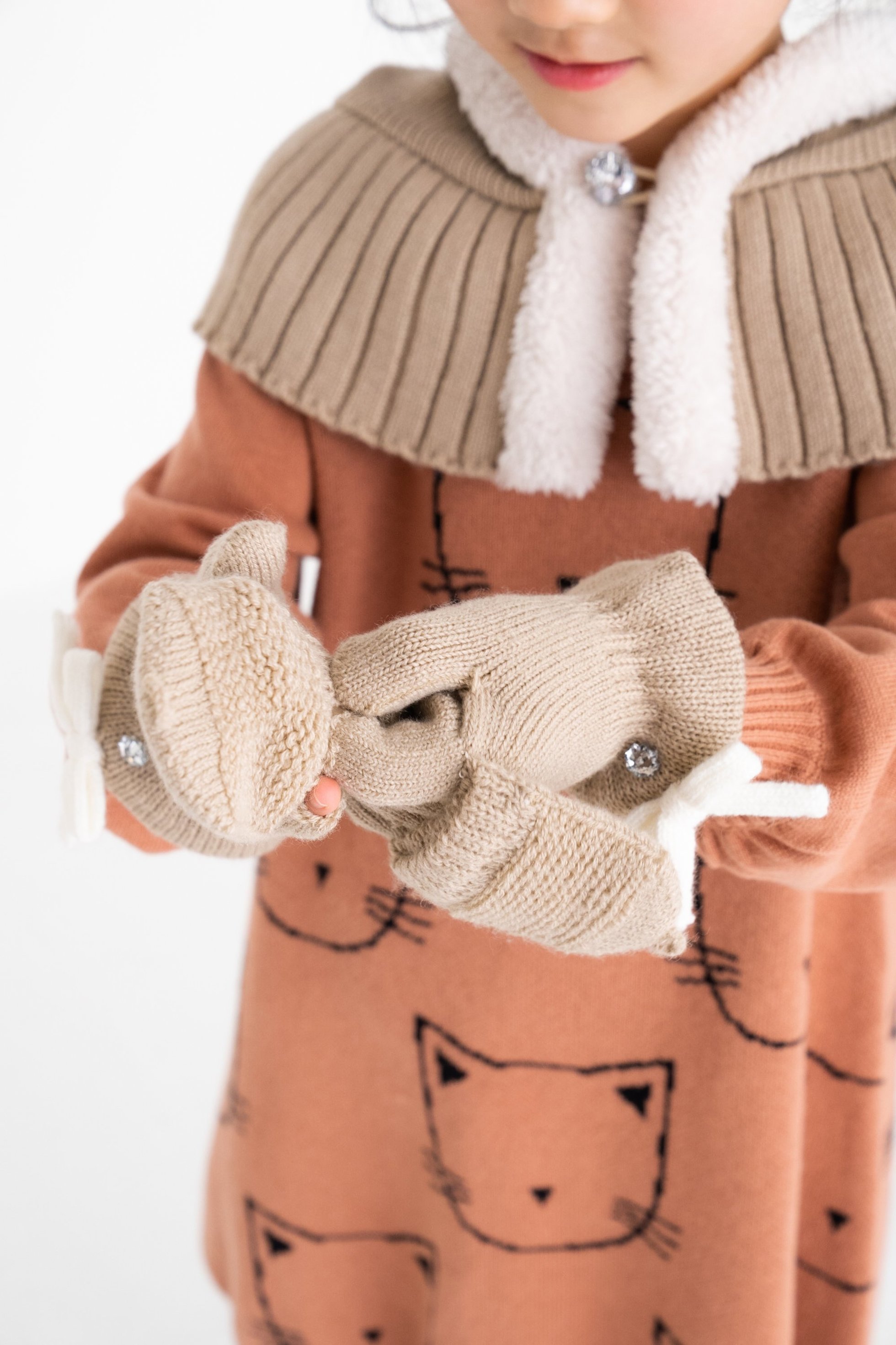 【ポプキンズ/POMPKINS / KIDS】の【KIDS】ガーター編みフード付き手袋 人気、トレンドファッション・服の通販 founy(ファニー) 　ファッション　Fashion　キッズファッション　Fashion for Kids　おすすめ　Recommended / Our Picks　なめらか　Smooth, Silky Texture　アクリル　Acrylic Material　リボン　Ribbon, Bow　other-7|ID: prp329100004606902 ipo3291000000032881273
