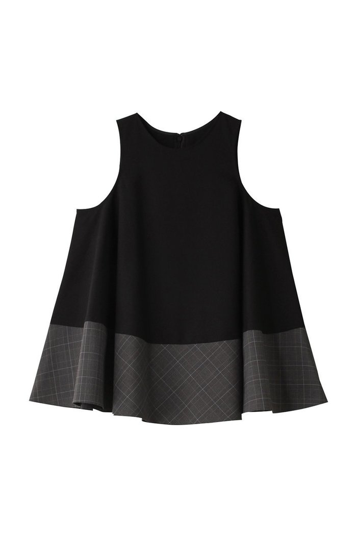 【リムアーク/RIM.ARK】のSwitching flare tops/トップス インテリア・キッズ・メンズ・レディースファッション・服の通販 founy(ファニー) https://founy.com/ ファッション Fashion レディースファッション Fashion for Women トップス・カットソー Cut & Sew Tops キャミソール&ノースリーブ Camisoles & Sleeveless Tops シャツ・ブラウス・オフィスカジュアル Elegant Blouses & Button-Ups アメリカン American Style スタイリッシュ Stylish, Fashionable ストレート Straight, Straight Cut スリーブ Sleeve, Long Sleeve / Short Sleeve チェック Check, Plaid, Tartan ノースリーブ Sleeveless, No-Sleeve バランス Balance, Style Balance フェミニン Feminine, Girly フレア Flare, Flared ワイド Wide, Wide Fit |ID: prp329100004606924 ipo3291000000032881939