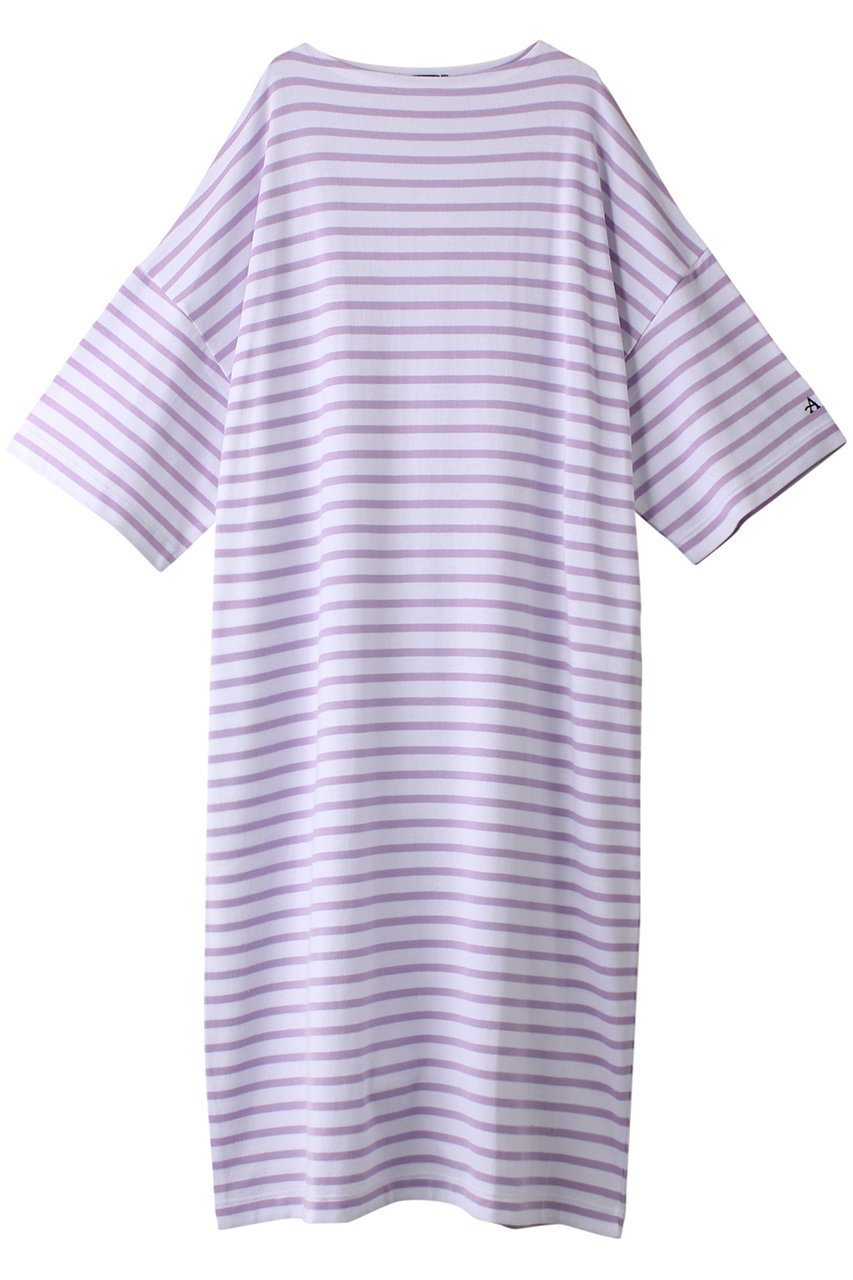 【マルティニーク/martinique】のArmor-luxコットンワンピース インテリア・キッズ・メンズ・レディースファッション・服の通販 founy(ファニー) 　ファッション　Fashion　レディースファッション　Fashion for Women　ワンピース　Dresses　チュニック　Tunic Tops & Dresses　シンプル　Simple, Minimal　チュニック　Tunic, Long Top　リラックス　Relax, Relaxed Fit　ロング　Long, Long-Length　夏　Summer　春　Spring　S/S・春夏　SS, Spring/Summer, Warm Season　ホワイト×パープル|ID: prp329100004606926 ipo3291000000032882044