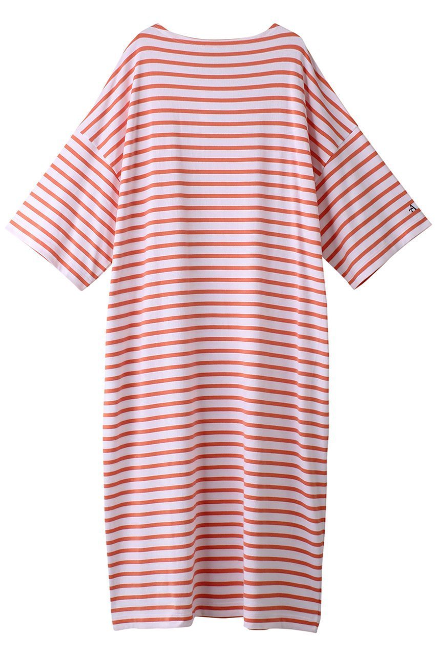 【マルティニーク/martinique】のArmor-luxコットンワンピース インテリア・キッズ・メンズ・レディースファッション・服の通販 founy(ファニー) 　ファッション　Fashion　レディースファッション　Fashion for Women　ワンピース　Dresses　チュニック　Tunic Tops & Dresses　シンプル　Simple, Minimal　チュニック　Tunic, Long Top　リラックス　Relax, Relaxed Fit　ロング　Long, Long-Length　夏　Summer　春　Spring　S/S・春夏　SS, Spring/Summer, Warm Season　ホワイト×オレンジ|ID: prp329100004606926 ipo3291000000032882049