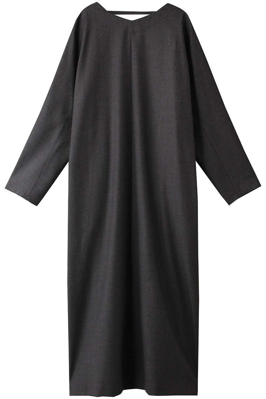 【プレインピープル/PLAIN PEOPLE】の【ESLOW】WOOL SAXONY OPENED BACK DRESS インテリア・キッズ・メンズ・レディースファッション・服の通販 founy(ファニー) 　ファッション　Fashion　レディースファッション　Fashion for Women　ワンピース　Dresses　フォーマル・パーティードレス・結婚式用ドレス　Elegant & Casual Dresses　チュニック　Tunic Tops & Dresses　シューズ　Shoes, Footwear　シンプル　Simple, Minimal　チュニック　Tunic, Long Top　ドレス　Dress, One-Piece　ファブリック　Fabric, Textile　ロング　Long, Long-Length　エレガント 上品　Elegant　チャコールグレー|ID: prp329100004606943 ipo3291000000032882379