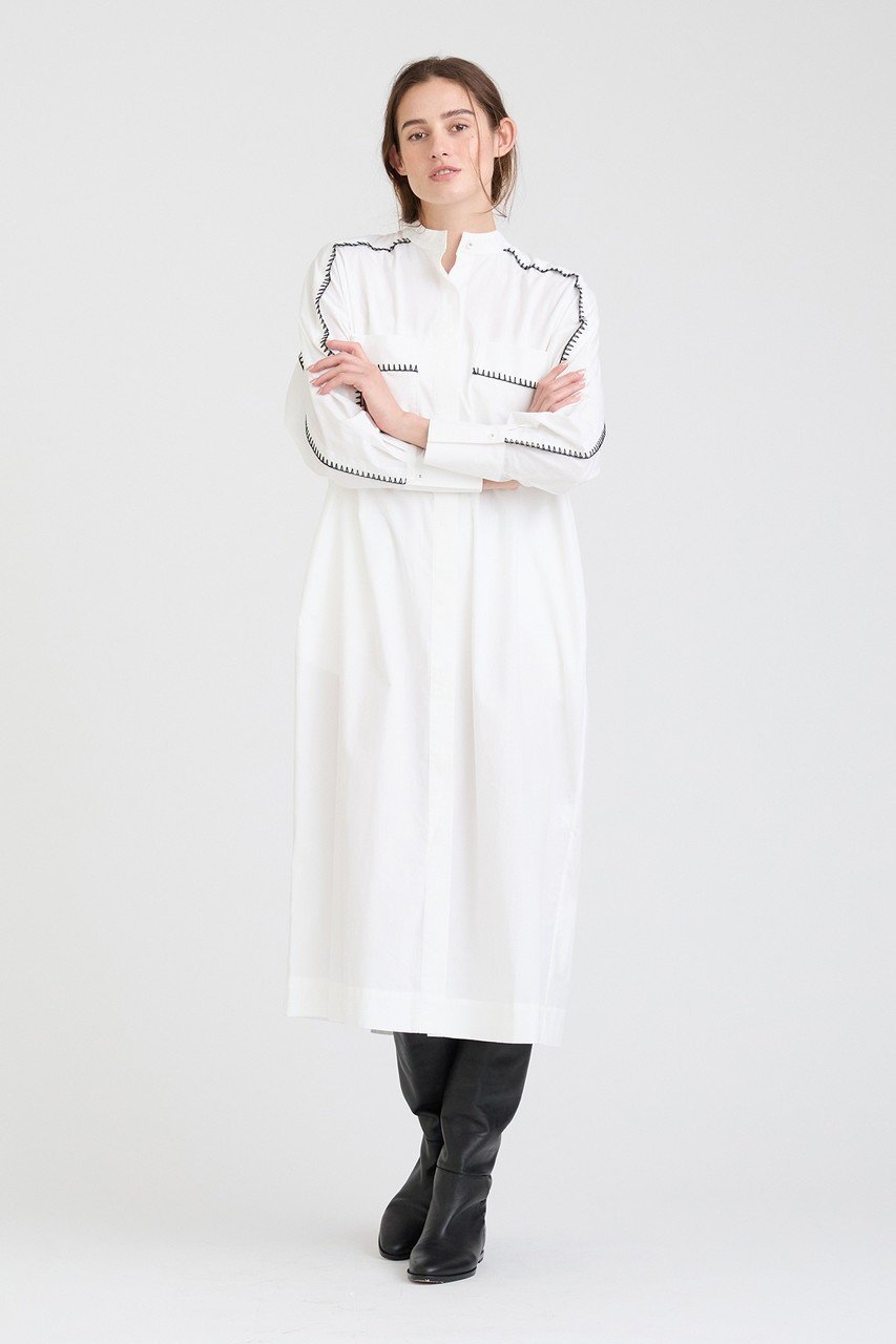【ハウス オブ ロータス/HOUSE OF LOTUS】のブロードブランケットステッチワンピース 人気、トレンドファッション・服の通販 founy(ファニー) 　ファッション　Fashion　レディースファッション　Fashion for Women　ワンピース　Dresses　チュニック　Tunic Tops & Dresses　チュニック　Tunic, Long Top　フロント　Front, Front Design　ブランケット　Blanket, Throw Blanket　ブロード　Broadcloth, Fine Cotton　ロング　Long, Long-Length　other-6|ID: prp329100004606958 ipo3291000000032882893