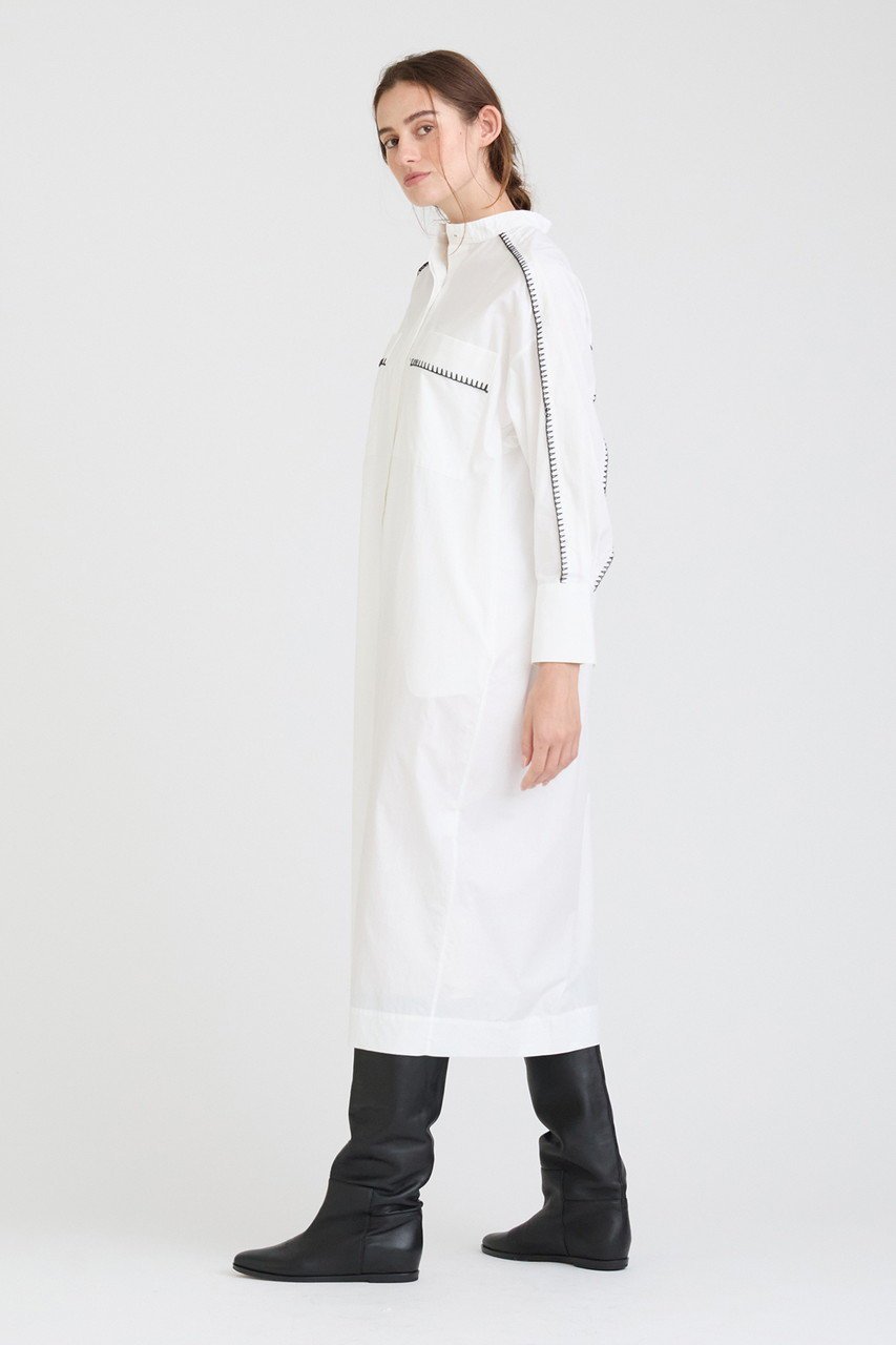 【ハウス オブ ロータス/HOUSE OF LOTUS】のブロードブランケットステッチワンピース 人気、トレンドファッション・服の通販 founy(ファニー) 　ファッション　Fashion　レディースファッション　Fashion for Women　ワンピース　Dresses　チュニック　Tunic Tops & Dresses　チュニック　Tunic, Long Top　フロント　Front, Front Design　ブランケット　Blanket, Throw Blanket　ブロード　Broadcloth, Fine Cotton　ロング　Long, Long-Length　other-7|ID: prp329100004606958 ipo3291000000032882897