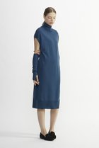 【プレインピープル/PLAIN PEOPLE】のVICTORIAアームウォーマー付きハイネックフレンチスリーブワンピース ブルーグリーン|ID: prp329100004606962 ipo3291000000035390957