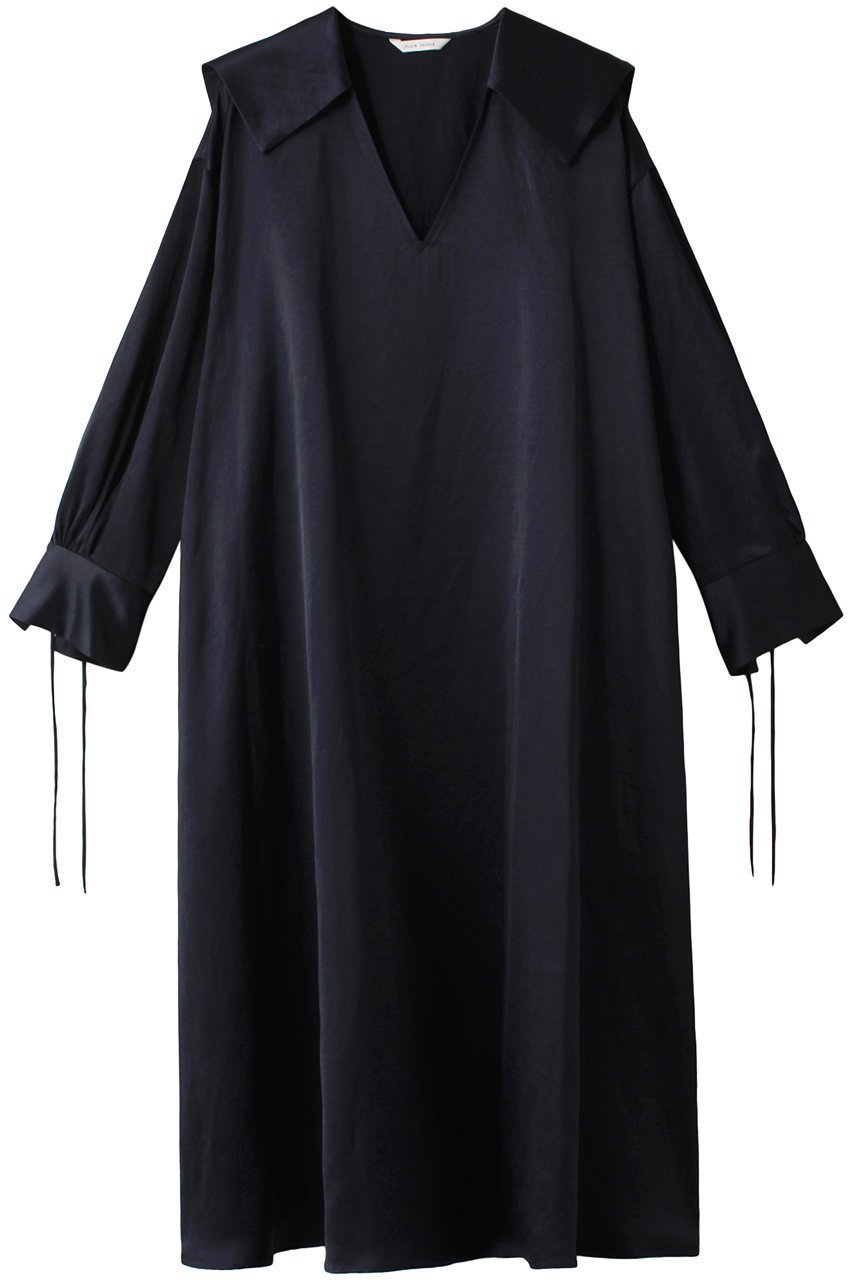 【プレインピープル/PLAIN PEOPLE】のBRIGHT KERSEYワンピース インテリア・キッズ・メンズ・レディースファッション・服の通販 founy(ファニー) 　ファッション　Fashion　レディースファッション　Fashion for Women　ワンピース　Dresses　チュニック　Tunic Tops & Dresses　カフス　Cuff Design　クラシカル　Classical, Vintage-Inspired　チュニック　Tunic, Long Top　リボン　Ribbon, Bow　ネイビー|ID: prp329100004606969 ipo3291000000032883112