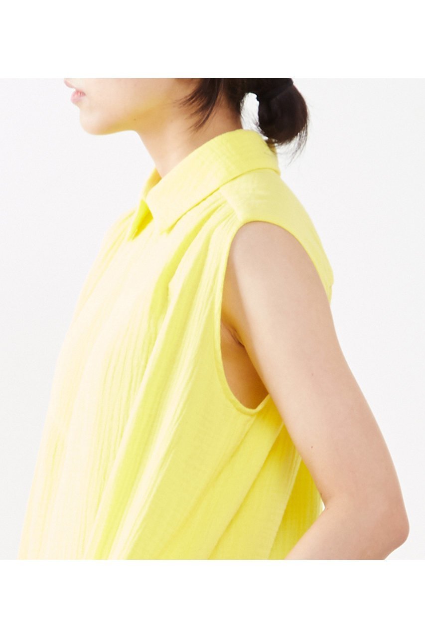 【プレインピープル/PLAIN PEOPLE】のダブルガーゼノースリーブワンピース 人気、トレンドファッション・服の通販 founy(ファニー) 　ファッション　Fashion　レディースファッション　Fashion for Women　ワンピース　Dresses　チュニック　Tunic Tops & Dresses　おすすめ　Recommended / Our Picks　イエロー　Yellow　スリット　Slit, Slit Detail　ダブル　Double, Double-Breasted　チュニック　Tunic, Long Top　ノースリーブ　Sleeveless, No-Sleeve　ロング　Long, Long-Length　other-7|ID: prp329100004606972 ipo3291000000032883191